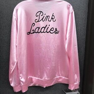 PINK LADIES SATIN POLY ZIP UP JACKET XL